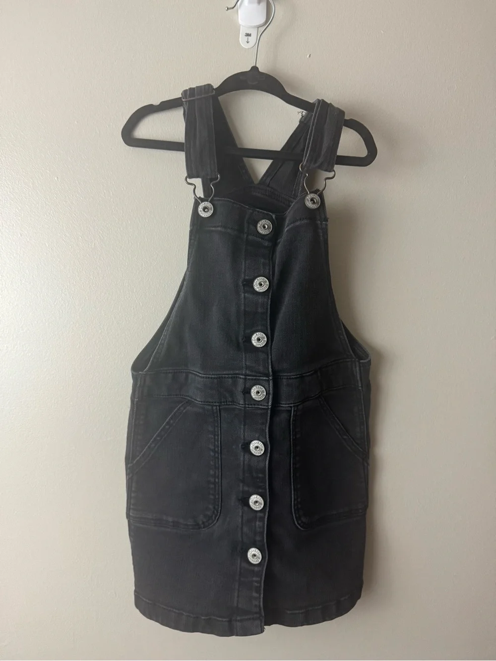 Girls OshKosh B'gosh Black Denim Overall Dress Size 6/6X